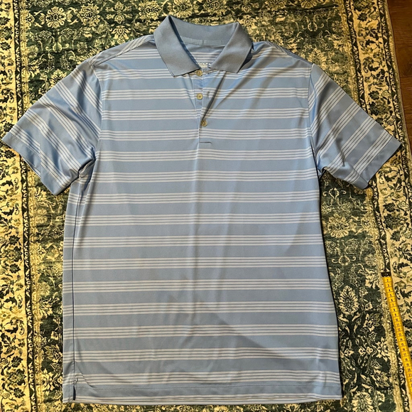 Men's Nike Golf Polo Shirt Size L Blue Striped Clearance - Picture 2 of 5